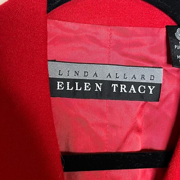 VINTAGE red wool double breasted gold button blazer size 8 preppy old money - Picture 6 of 6